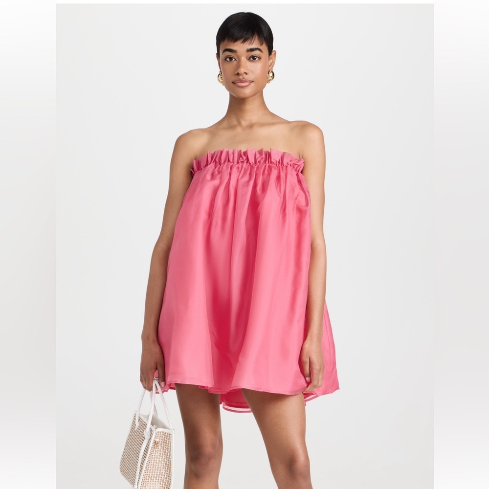 Caroline Constas Pink Strapless Mini Dress